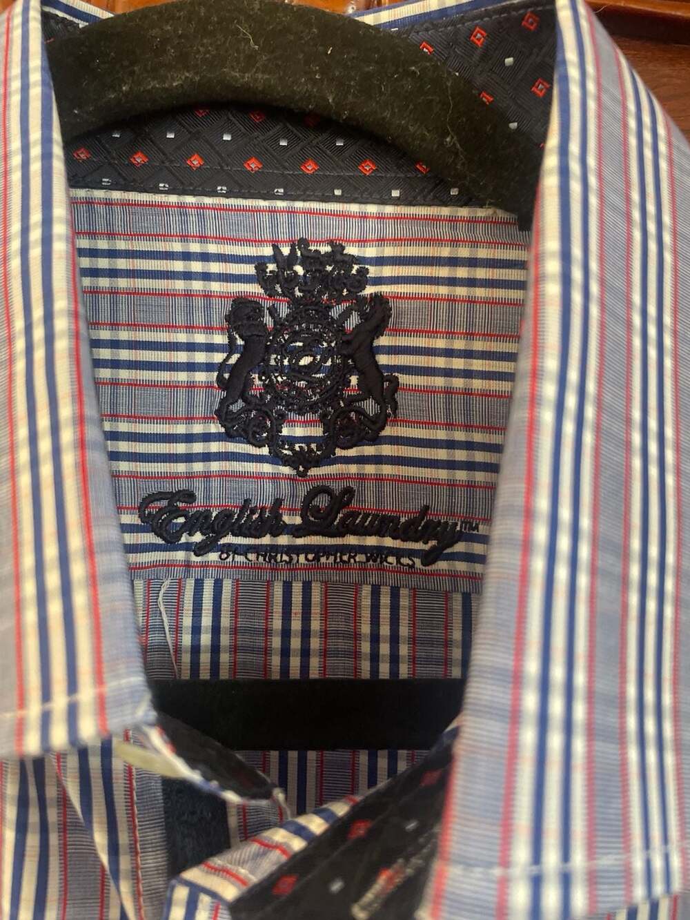 Size 17 English Laundry Men's Striped Long Sleeve Button Down Shirt with Flip Cu - Picture 2 of 7